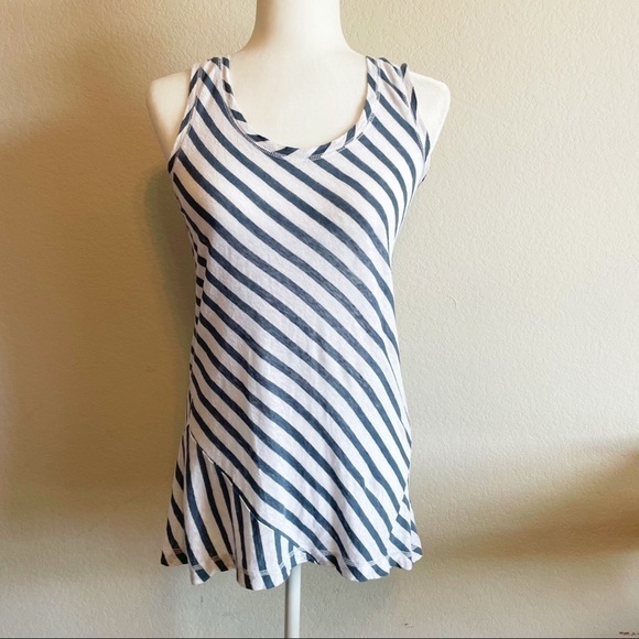 Garnet Hill Striped Linen Sleeveless Tank Top Size Small - Picture 1 of 6